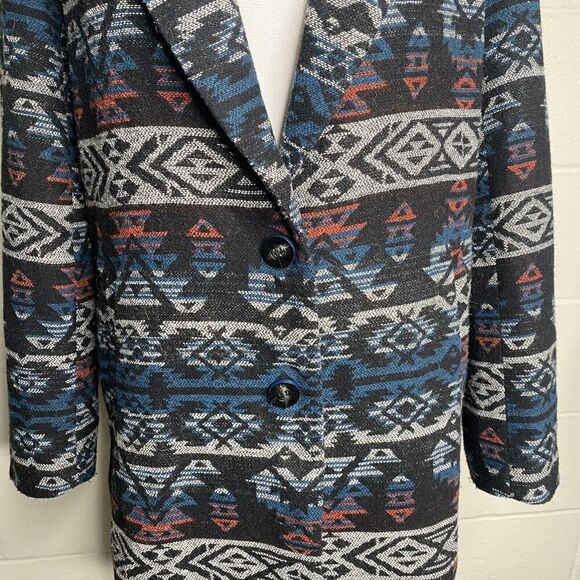 Skies Are Blue Blazer Jacket Aztec Women Medium Southwestern Stitch Fix - Picture 5 of 11